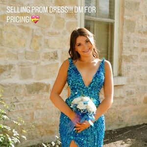 Sherri Hill Vibrant Blue Sequin Gown